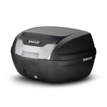 Topkoffer afneembaar met slede 40 liter zwart SH40 SHAD met toprek bovenzijde