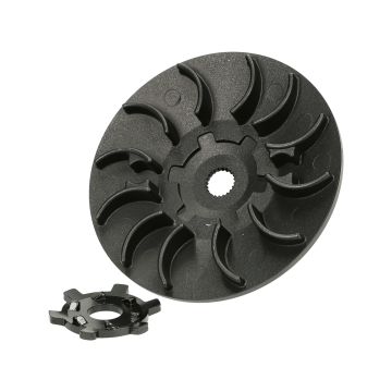 Halfpoelie-koelvin Mezoly Racing Black aluminium Peugeot horizontaal 50cc 2-takt Django/Ludix/New Vivacity/Jet Force/Citystar/Kisbee