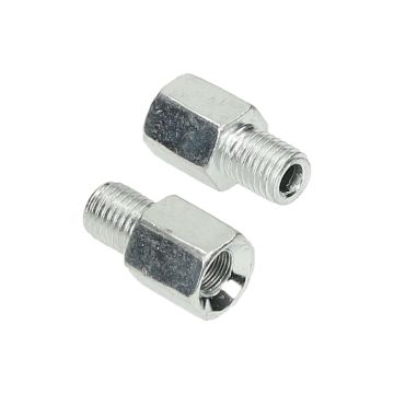 Adaptor set spiegel chroom M8 naar M10 2 stuks