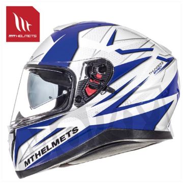 Helm integraal MT Thunder III SV Effect wit / blauw XS