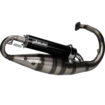 Uitlaat Peugeot 50cc 2-takt verticaal Yasuni-R Black Buxy/Elyseo/Elystar/Looxor/Speedake/Speedfight 1-2/Squab/TKR/SC/Vivacity/Trekker/Zenith