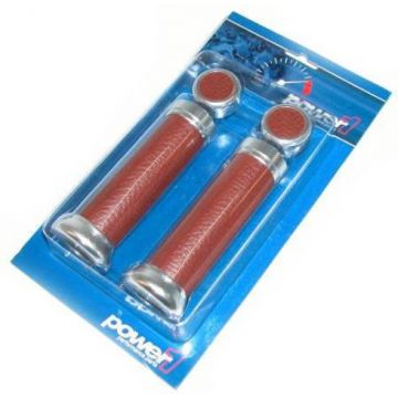 Handvatset Retro look aluminium middel cognac