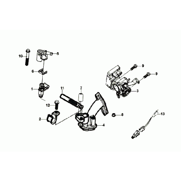 Gasklephuis - Injector - Inlaatspruitstuk Sym Mio 50i