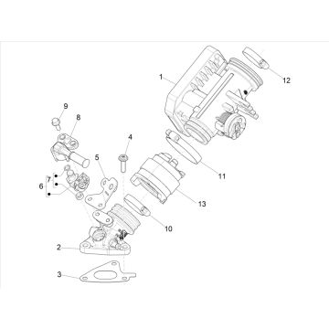 Gasklephuis - Injector - Inlaatspruitstuk Vespa Sprint 125 3V ie ABS Euro 5 2021