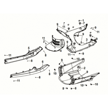 Inner fender floor panel center cover Sym Fiddle IV 50 E5 Metallic Light Brown (BK-7C)