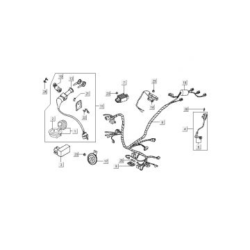 Kabelboom - Contactslot Kymco B&W LC 2-takt zilver