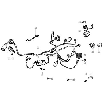 Kabelboom Kymco K-Pipe 50 4-takt AC glanszwart