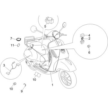 Kabelboom Vespa S 50 4-takt 2V AC 25km/u