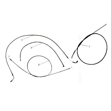 Remkabel - Gaskabel - Kilometertellerkabel China Touring rood