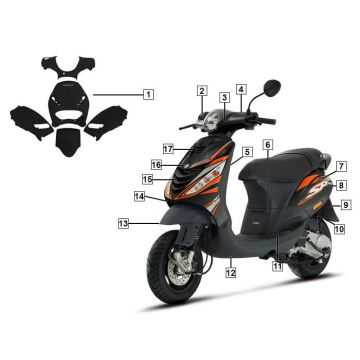 Kappen - Beplating Piaggio Zip SP 2000 origineel