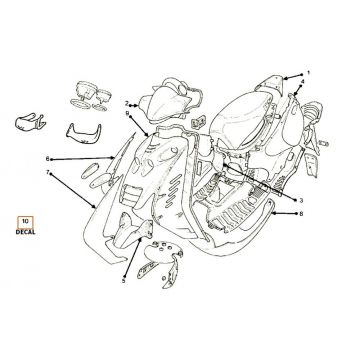 Kappen - Beplating 2 Beta Ark-RR 50 2-takt AC rood-wit 2010