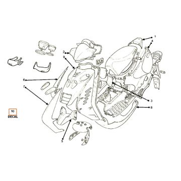 Kappen - Beplating 2 Beta Ark 50 2-takt LC zilver cosmo 2004