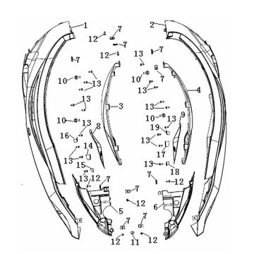 Kappen - Beplating achterzijde Generic Roc 50 2-takt 2010 rood 25