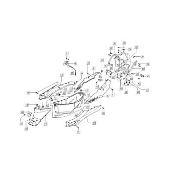 Kappen - Beplating achterzijde Kymco Dink AC 2-takt Zilver
