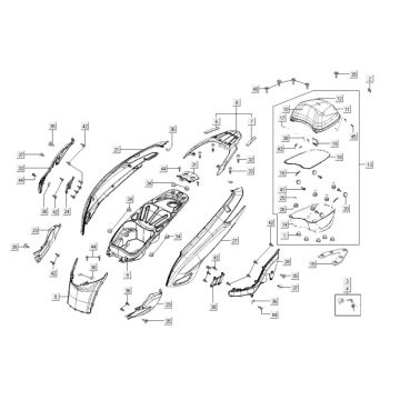Kappen - Beplating achterzijde Kymco GTI 300i
