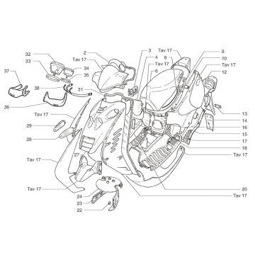 Kappen - Beplating Beta Ark-k Skull 50 2-takt AC 2010