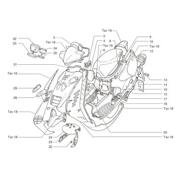 Kappen - Beplating Beta Ark-RR 50 2-takt LC rood 2010