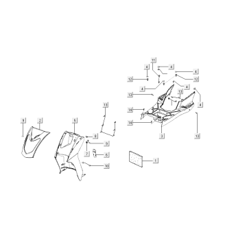 Kappen - Beplating Kymco Agility Delivery 50i 4-takt AC Euro 4 wit