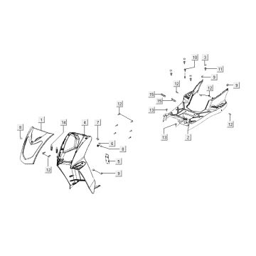 Kappen - Beplating Kymco Agility Fat 12' 4-takt Sporty blauw