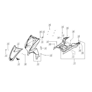 Kappen - Beplating Kymco Agility RS 50 4-takt AC zwart 2011