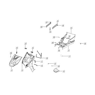 Kappen - Beplating Kymco Carry 4-takt jnjectie Euro 4 wit