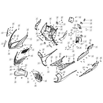 Kappen - Beplating Kymco G-Dink 2-takt Donkergrijs