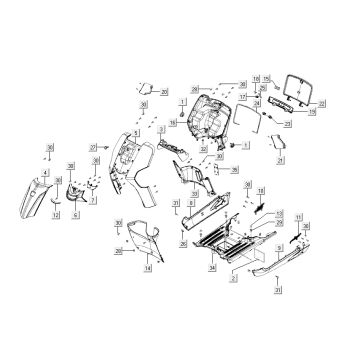 Kappen - Beplating Kymco Like TT 50 4-takt AC diamantwit