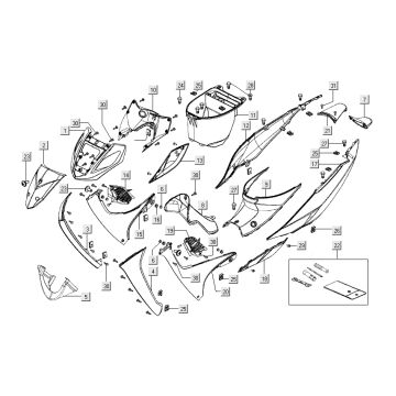 Kappen - Beplating Kymco Nexxon 50 4-takt AC donkergrijs