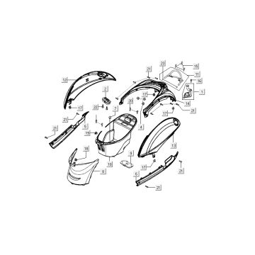 Kappen - Beplating Kymco Sento 50 4-takt AC roze