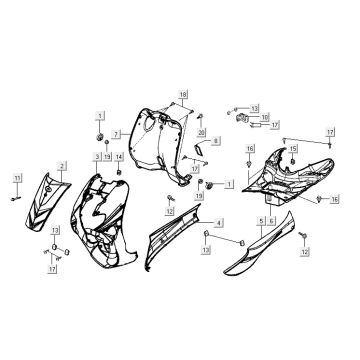 Kappen - Beplating Kymco Vitality 50 2-takt AC blauw