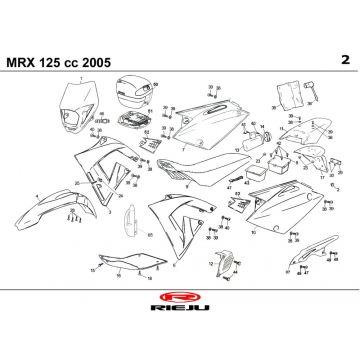 Kappen - Beplating Rieju MRX 125 rood 2005 4-takt