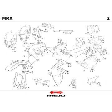 Kappen - Beplating Rieju MRX castrol 2001 2-takt