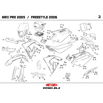 Kappen - Beplating Rieju MRX pro zwart 2006 2-takt