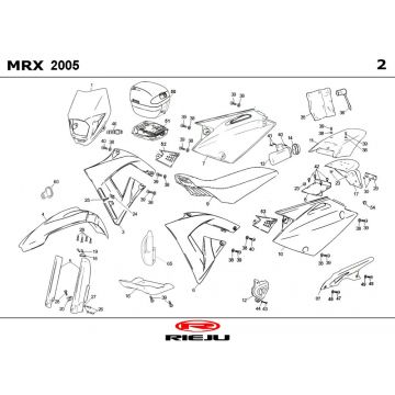 Kappen - Beplating Rieju MRX rood 2006 2-takt