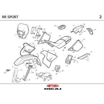 Kappen - Beplating Rieju RR Sport blauw 2004 2-takt