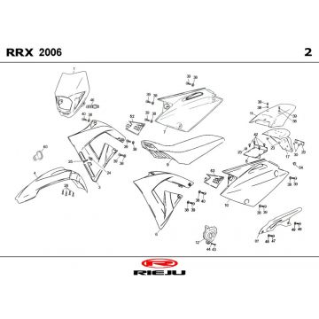 Kappen - Beplating Rieju RRX oranje 2008 2-takt