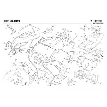 Kappen - Beplating Rieju Rs2 blauw 2005 2-takt