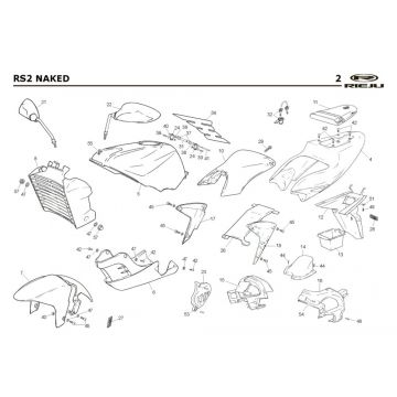 Kappen - Beplating Rieju Rs2 Naked zwart 2009 2-takt