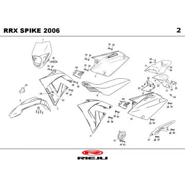 Kappen - Beplating Rieju Spike-x zwart 2006 2-takt