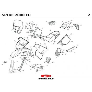 Kappen - Beplating Rieju Spike blauw 2004 2-takt