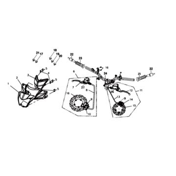 Stuurkap - Stuur - Remcilinder - Remschijf Sym Symphony ST Blue