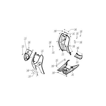 Kappen - Beplating voorzijde en midden Kymco Sento 50 4-takt bruin