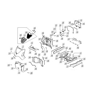 Kappen - Beplating voorzijde Kymco People S 50 4-takt AC diamantzwart
