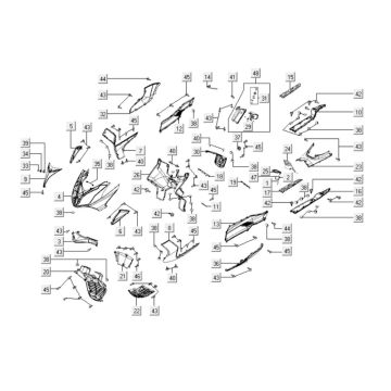 Kappen - Beplating voorzijde Kymco Downtown 300i 4-takt LC wit