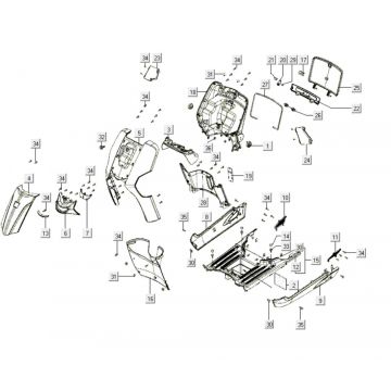 Kappen - Beplating voorzijde Kymco Like 200i Wit