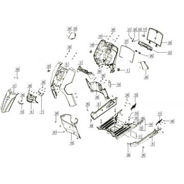 Kappen - Beplating voorzijde Kymco Like 200i Zwart