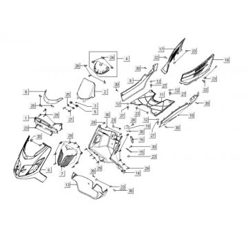 Kappen - Beplating voorzijde Kymco New Dink 200i