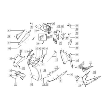 Kappen - Beplating voorzijde Kymco People One 125i 4-takt AC