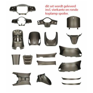 Kappenset  model China LX scooter/VX/VX50S/Riva/Napoli/Benson/Touring/Toscana/Lux/VXL/RL/Azzuro/Rimini/Delphi/GTS mat antraciet 18-delig