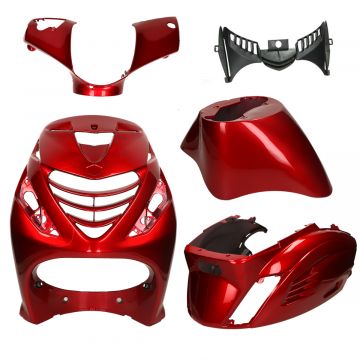 Kappenset SP look Piaggio Zip 2000→50cc 2/4-takt RS-1 glans bordeaux rood DMP 5-delig